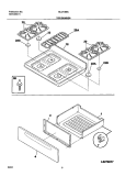 TOP / DRAWER Diagram and Parts List for GLGF388CQA  Frigidaire Range