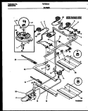 BURNER, MANIFOLD AND GAS CONTROL Diagram and Parts List for FGF353CATA  Frigidaire Range