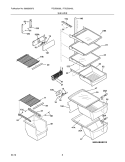 SHELVES Diagram and Parts List for FGUS2632LP0  Frigidaire Refrigerator
