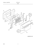 DOOR Diagram and Parts List for CFEF210CS4  Frigidaire Range