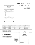 COVER Diagram and Parts List for GLGF377AQG  Frigidaire Range