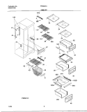 SHELVES Diagram and Parts List for FRS23ZTJW2  Frigidaire Refrigerator