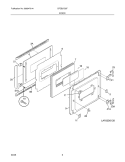 DOOR Diagram and Parts List for CFEB27S2FB1  Frigidaire Wall Oven