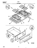 TOP / DRAWER Diagram and Parts List for 72-3981-23-08  Tappan Range
