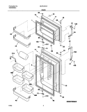 DOOR Diagram and Parts List for GLRT216TAQ1  Frigidaire Refrigerator