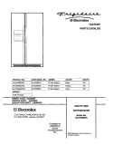 COVER Diagram and Parts List for GLHS280ZAB5  Frigidaire Refrigerator