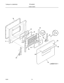 OVEN DOOR Diagram and Parts List for FEF402BWC  Frigidaire Range