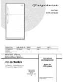 COVER Diagram and Parts List for FRT18KB2CW2  Frigidaire Refrigerator
