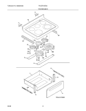 TOP/DRAWER Diagram and Parts List for PGLEF375ES8  Frigidaire Wall Oven