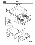TOP / DRAWER Diagram and Parts List for FEF387CCTB  Frigidaire Range