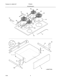 TOP / DRAWER Diagram and Parts List for FES355ASH  Frigidaire Range