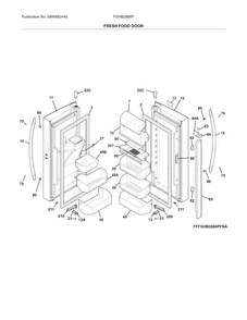 Fresh Food Doors Diagram and Parts List for FGHB2866PFNA  Frigidaire Refrigerator