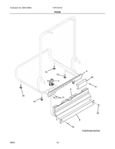 Frame Diagram and Parts List for FDPC4314AS0A  Frigidaire Dishwasher