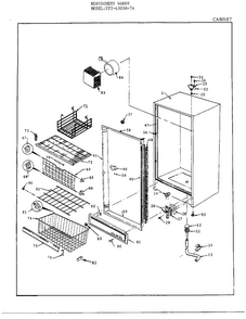 Cabinet Diagram and Parts List for 43058-7A  Frigidaire Freezer