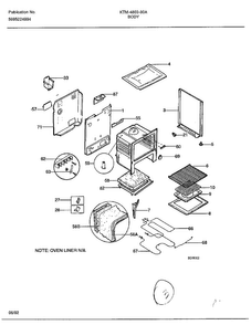 Body Diagram and Parts List for 4803A  Frigidaire Range