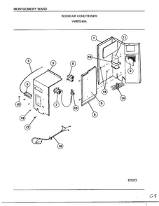 Room Air Conditioner Page 3 Diagram and Parts List for 5249A  Frigidaire Air Conditioner