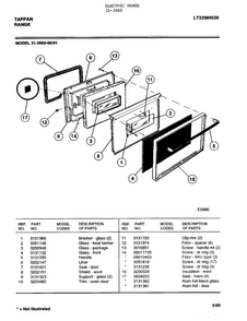 Electric Range Page 3 Diagram and Parts List for 31-3969  Tappan Range