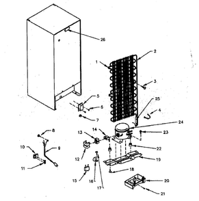 Compressor Diagram and Parts List for 56462042100  Kenmore Refrigerator