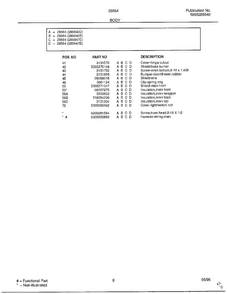 Body Page 4 Diagram and Parts List for 285647D  Frigidaire Range