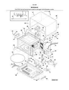Microwave Diagram and Parts List for 79049609315  Kenmore Microwave