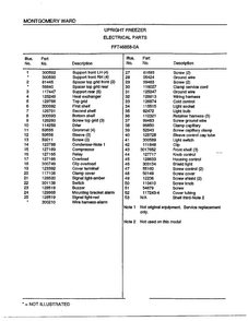 Upright Freezer Page 2 Diagram and Parts List for 46858-A  Frigidaire Freezer