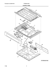 Control Panel Diagram and Parts List for FCWD3027ASB  Electrolux Wall Oven