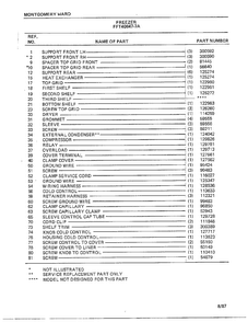 Freezer Assembly Page 2 Diagram and Parts List for 40847-7A  Frigidaire Freezer
