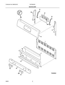 Backguard Diagram and Parts List for 79097432801  Kenmore Range