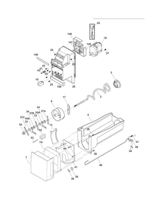 Ice Container Diagram and Parts List for FGHF2369MP2  Frigidaire Refrigerator