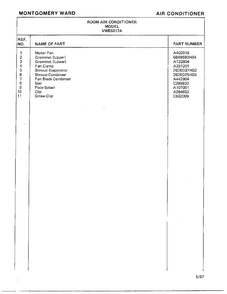 Air Conditioner Page 6 Diagram and Parts List for 5317A  Frigidaire Air Conditioner