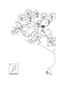 Burner Diagram and Parts List for EW30DS8CRSA  Electrolux Range