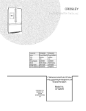 COVER Diagram and Parts List for CFD26WIS1  Crosley Refrigerator