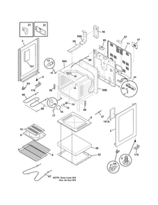 Body Diagram and Parts List for FFEF3017ZWB  Frigidaire Range