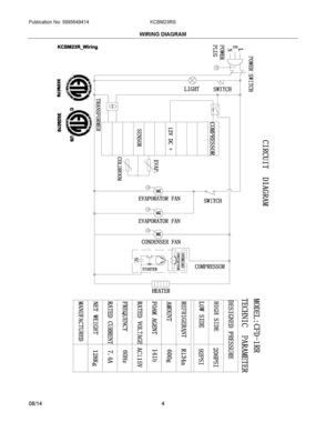 03 - WIRING DIAGRAM Diagram and Parts List for KCBM23RS  Frigidaire Refrigerator