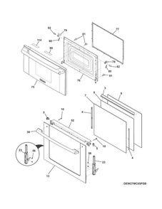 Doors Diagram and Parts List for EW27MC65PSB  Electrolux Microwave Oven Combo