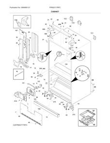 Cabinet Diagram and Parts List for FPBS2777RFC  Frigidaire Refrigerator