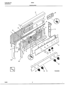 Backguard Diagram and Parts List for 285847D  Frigidaire Range