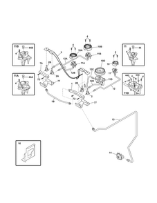 Burner Diagram and Parts List for EW30DS65GS9  Electrolux Range
