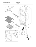CABINET Diagram and Parts List for FFU20FK1CW2  Frigidaire Freezer