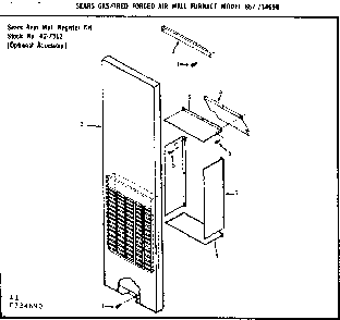 Rear wall register kit stock no. 42-7312 Diagram and Parts List for 867734690  Frigidaire Furnace