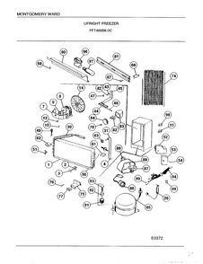 Upright Freezer Page 3 Diagram and Parts List for 46658C  Frigidaire Freezer