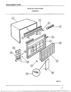 Room Air Conditioner Diagram and Parts List for 5257G  Frigidaire Air Conditioner