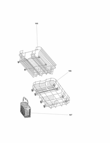 Racks Diagram and Parts List for 58714662110  Kenmore Dishwasher