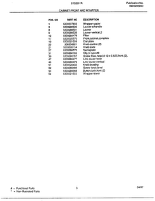 Cabinet Front/wrapper Page 2 Diagram and Parts List for 5132001  Frigidaire Air Conditioner