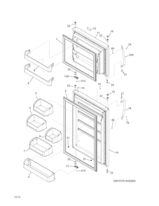 Doors Diagram and Parts List for FGTR2045QF1  Frigidaire Refrigerator