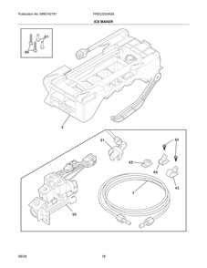 Ice Maker Diagram and Parts List for FRSC2333AS9  Frigidaire Refrigerator