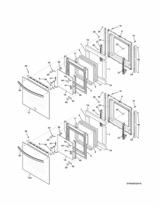 Doors Diagram and Parts List for 79040252410  Kenmore Wall Oven