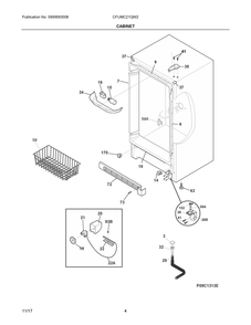 Cabinet Diagram and Parts List for CFUMC21QW2  Frigidaire Refrigerator