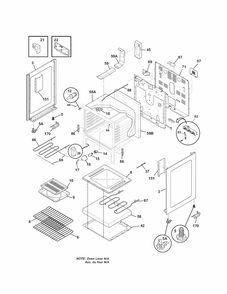 Body Diagram and Parts List for 79092204016  Kenmore Range