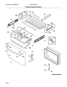 Freezer Door Diagram and Parts List for FGHF2366PFDA  Frigidaire Refrigerator